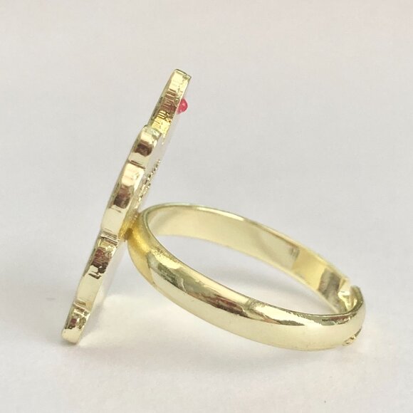 Disney Parks Minnie Mouse Ring Size 7 8 Signed Adjustable Red Bow Dots Enamel - Picture 5 of 12